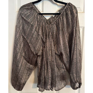 Bucketlist Black Pink metallic Blouse M